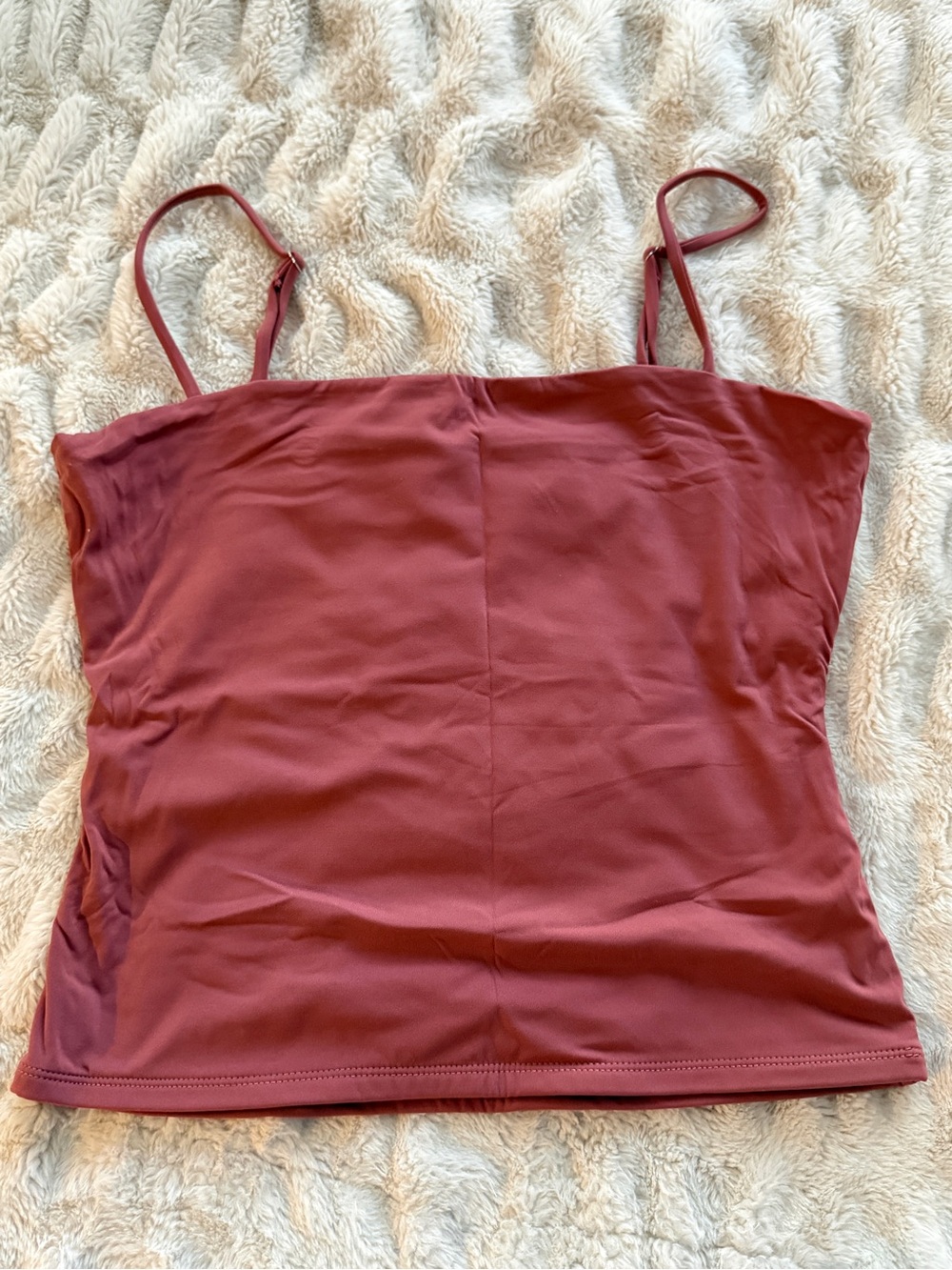 Qinsen dusty rose Square Neck Cami Tank Top Size L
